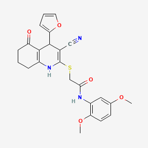 2-{[3-cyano-4-(furan-2-yl)-5-hydroxy-4,6,7,8-tetrahydroquinolin-2-yl]sulfanyl}-N-(2,5-dimethoxyphenyl)acetamide