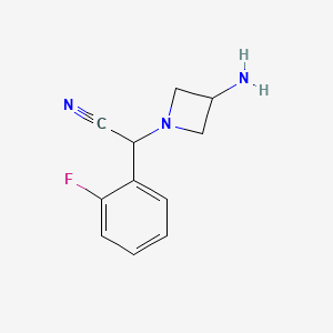 molecular formula C11H12FN3 B14874894 2-(3-Aminoazetidin-1-yl)-2-(2-fluorophenyl)acetonitrile 