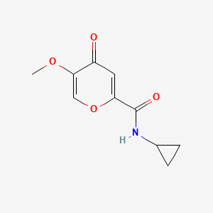 molecular formula C10H11NO4 B14874918 N-cyclopropyl-5-methoxy-4-oxo-4H-pyran-2-carboxamide 