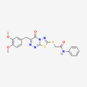 2-((3-(3,4-dimethoxybenzyl)-4-oxo-4H-[1,3,4]thiadiazolo[2,3-c][1,2,4]triazin-7-yl)thio)-N-phenylacetamide