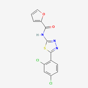 molecular formula C13H7Cl2N3O2S B14874953 N-(5-(2,4-dichlorophenyl)-1,3,4-thiadiazol-2-yl)furan-2-carboxamide 