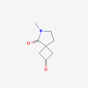 molecular formula C8H11NO2 B14874965 6-Methyl-6-azaspiro[3.4]octane-2,5-dione 