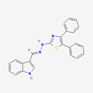 molecular formula C24H18N4S B14874986 (E)-2-(2-((1H-indol-3-yl)methylene)hydrazinyl)-4,5-diphenylthiazole 