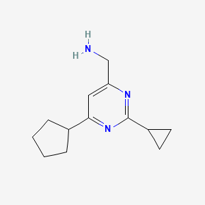 (6-Cyclopentyl-2-cyclopropylpyrimidin-4-yl)methanamine