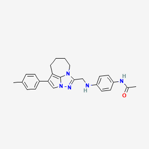 molecular formula C25H27N5O B14875033 N-(4-(((1-(p-tolyl)-5,6,7,8-tetrahydro-2a,3,4a-triazacyclopenta[cd]azulen-4-yl)methyl)amino)phenyl)acetamide 