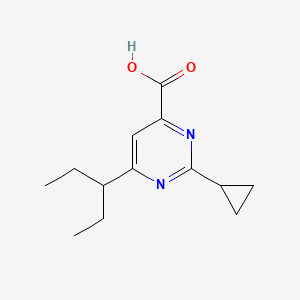 2-Cyclopropyl-6-(pentan-3-yl)pyrimidine-4-carboxylic acid