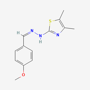 molecular formula C13H15N3OS B14875060 (Z)-2-(2-(4-methoxybenzylidene)hydrazinyl)-4,5-dimethylthiazole 