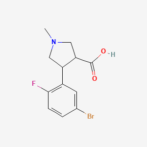 4-(5-Bromo-2-fluorophenyl)-1-methylpyrrolidine-3-carboxylic acid