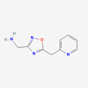 molecular formula C9H10N4O B14875100 (5-(Pyridin-2-ylmethyl)-1,2,4-oxadiazol-3-yl)methanamine 