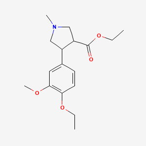 molecular formula C17H25NO4 B14875101 Ethyl 4-(4-ethoxy-3-methoxyphenyl)-1-methylpyrrolidine-3-carboxylate 