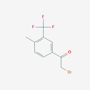 molecular formula C10H8BrF3O B14875104 2-Bromo-1-(4-methyl-3-(trifluoromethyl)phenyl)ethanone CAS No. 2142733-40-0