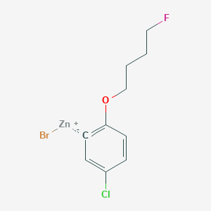 molecular formula C10H11BrClFOZn B14875109 3-Chloro-6-(4-fluorobutoxy)phenylZinc bromide 