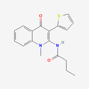 N-(1-methyl-4-oxo-3-(thiophen-2-yl)-1,4-dihydroquinolin-2-yl)butyramide