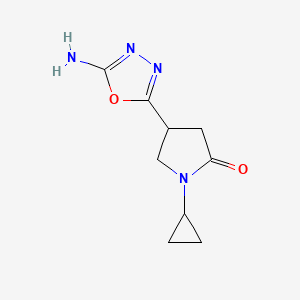 4-(5-Amino-1,3,4-oxadiazol-2-yl)-1-cyclopropylpyrrolidin-2-one