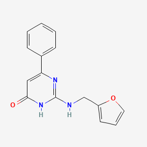 molecular formula C15H13N3O2 B14875141 2-((furan-2-ylmethyl)amino)-6-phenylpyrimidin-4(3H)-one 