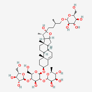 (2S,3R,4R,5R,6S)-2-[(2R,3R,4S,5S,6R)-5-[(2S,3R,4R,5S)-3,4-dihydroxy-5-(hydroxymethyl)oxolan-2-yl]oxy-4-hydroxy-6-(hydroxymethyl)-2-[[(1S,2S,4S,6R,7S,8R,9S,12S,13R,16S)-6-hydroxy-7,9,13-trimethyl-6-[(3S)-3-methyl-4-[(2R,3R,4S,5S,6R)-3,4,5-trihydroxy-6-(hydroxymethyl)oxan-2-yl]oxybutyl]-5-oxapentacyclo[10.8.0.02,9.04,8.013,18]icos-18-en-16-yl]oxy]oxan-3-yl]oxy-6-methyloxane-3,4,5-triol