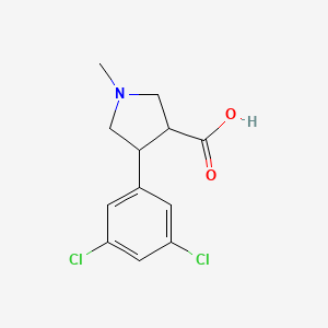 molecular formula C12H13Cl2NO2 B14875252 4-(3,5-Dichlorophenyl)-1-methylpyrrolidine-3-carboxylic acid 