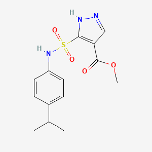 molecular formula C14H17N3O4S B14875302 methyl 5-(N-(4-isopropylphenyl)sulfamoyl)-1H-pyrazole-4-carboxylate 