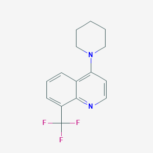 molecular formula C15H15F3N2 B1487531 4-(Piperidin-1-YL)-8-(trifluoromethyl)quinoline CAS No. 1020252-84-9