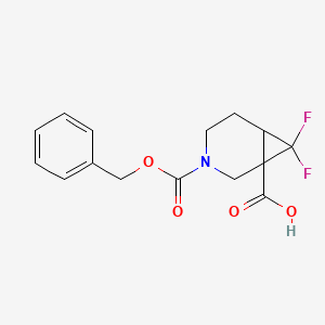 molecular formula C15H15F2NO4 B14875310 3-((Benzyloxy)carbonyl)-7,7-difluoro-3-azabicyclo[4.1.0]heptane-1-carboxylic acid 