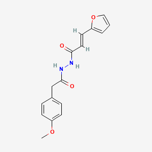 molecular formula C16H16N2O4 B14875312 (E)-3-(furan-2-yl)-N'-(2-(4-methoxyphenyl)acetyl)acrylohydrazide 