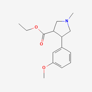 molecular formula C15H21NO3 B14875314 Ethyl 4-(3-methoxyphenyl)-1-methylpyrrolidine-3-carboxylate 