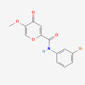 molecular formula C13H10BrNO4 B14875318 N-(3-bromophenyl)-5-methoxy-4-oxo-4H-pyran-2-carboxamide 