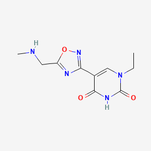 molecular formula C10H13N5O3 B14875324 1-ethyl-5-(5-((methylamino)methyl)-1,2,4-oxadiazol-3-yl)pyrimidine-2,4(1H,3H)-dione 