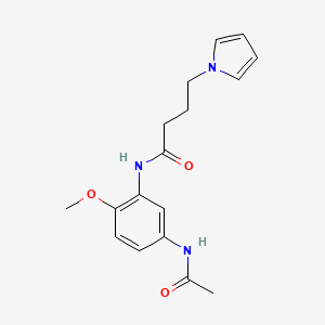 molecular formula C17H21N3O3 B14875335 N-(5-acetamido-2-methoxyphenyl)-4-(1H-pyrrol-1-yl)butanamide 