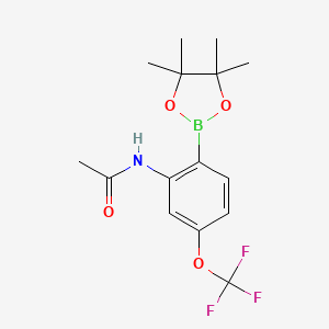 molecular formula C15H19BF3NO4 B1487537 N-(2-(4,4,5,5-Tetramethyl-1,3,2-dioxaborolan-2-yl)-5-(trifluoromethoxy)phenyl)acetamide CAS No. 1150271-56-9