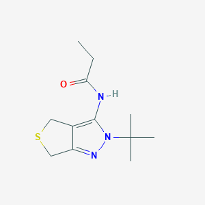 molecular formula C12H19N3OS B14875385 N-(2-tert-butyl-2,6-dihydro-4H-thieno[3,4-c]pyrazol-3-yl)propanamide 