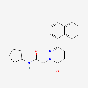 molecular formula C21H21N3O2 B14875388 N-cyclopentyl-2-(3-(naphthalen-1-yl)-6-oxopyridazin-1(6H)-yl)acetamide 