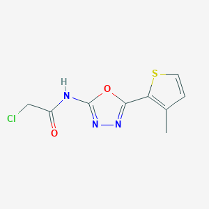 molecular formula C9H8ClN3O2S B1487541 2-chloro-N-[5-(3-methylthiophen-2-yl)-1,3,4-oxadiazol-2-yl]acetamide CAS No. 1251924-36-3