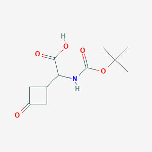 molecular formula C11H17NO5 B14875421 2-((Tert-butoxycarbonyl)amino)-2-(3-oxocyclobutyl)acetic acid 