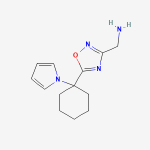 molecular formula C13H18N4O B14875426 (5-(1-(1H-pyrrol-1-yl)cyclohexyl)-1,2,4-oxadiazol-3-yl)methanamine 