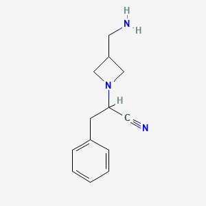 molecular formula C13H17N3 B14875461 2-(3-(Aminomethyl)azetidin-1-yl)-3-phenylpropanenitrile 