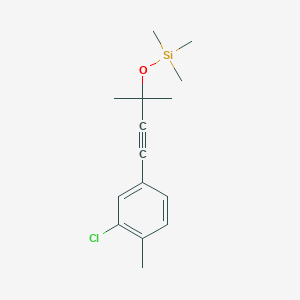 molecular formula C15H21ClOSi B14875512 [3-(3-Chloro-4-methyl-phenyl)-1,1-dimethyl-prop-2-ynyloxy]-trimethyl-silane 