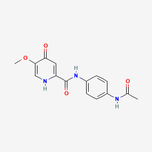 molecular formula C15H15N3O4 B14875525 N-(4-acetamidophenyl)-5-methoxy-4-oxo-1,4-dihydropyridine-2-carboxamide 