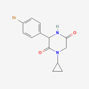 molecular formula C13H13BrN2O2 B14875527 3-(4-Bromophenyl)-1-cyclopropylpiperazine-2,5-dione 