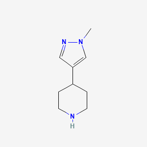 molecular formula C9H15N3 B1487554 4-(1-methyl-1H-pyrazol-4-yl)piperidine CAS No. 1138218-02-6