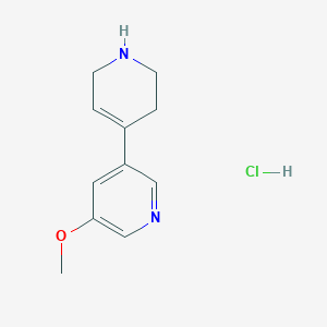 molecular formula C11H15ClN2O B14875543 5-Methoxy-1',2',3',6'-tetrahydro-3,4'-bipyridine hydrochloride 