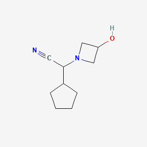 molecular formula C10H16N2O B14875557 2-Cyclopentyl-2-(3-hydroxyazetidin-1-yl)acetonitrile 