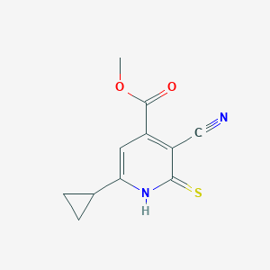 molecular formula C11H10N2O2S B14875564 Methyl 3-cyano-6-cyclopropyl-2-thioxo-1,2-dihydropyridine-4-carboxylate 