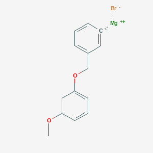 molecular formula C14H13BrMgO2 B14875577 3-(3-Methoxyphenoxymethyl)phenylmagnesium bromide 