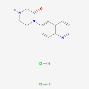 molecular formula C13H15Cl2N3O B14875585 1-(Quinolin-6-yl)piperazin-2-one dihydrochloride 