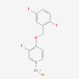 molecular formula C13H8BrF3OZn B14875622 4-(2',5'-DifluorobenZyloxy)-3-fluorophenylZinc bromide 