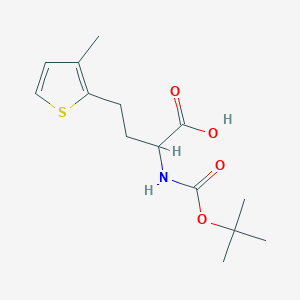 molecular formula C14H21NO4S B14875623 2-((Tert-butoxycarbonyl)amino)-4-(3-methylthiophen-2-yl)butanoic acid 