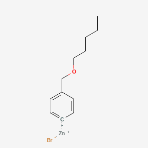 molecular formula C12H17BrOZn B14875650 4-[(N-Pentyloxy)methyl]phenylZinc bromide 