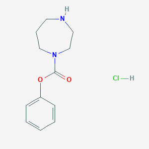 molecular formula C12H17ClN2O2 B1487567 Phenyl 1,4-diazepane-1-carboxylate hydrochloride CAS No. 1240526-24-2