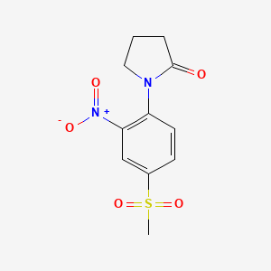 molecular formula C11H12N2O5S B14875698 1-[4-(Methylsulfonyl)-2-nitrophenyl]pyrrolidin-2-one 